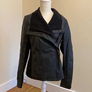 Massimo black pleather jacket with knit detailing